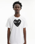 Comme Des Garcons Crew Play Stud Print Black Heart White