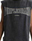 Purple Vest Textured Knitwear Black