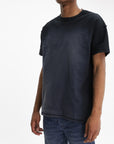 Purple T-Shirt Textured Inside Out Black