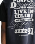 Purple T-Shirt Textured Inside Out Black