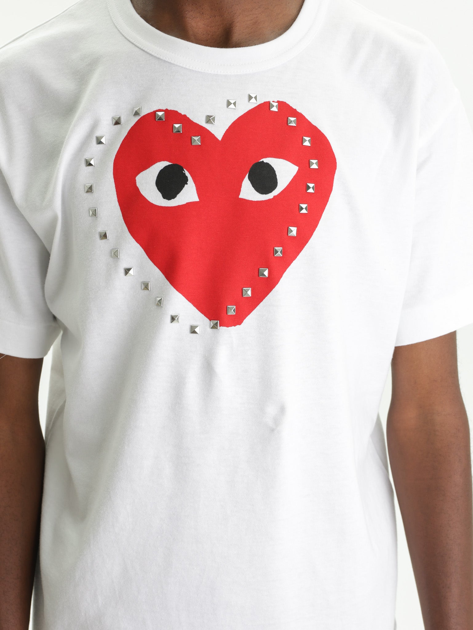 トップス COMMEdesGARCONS Comme De Garcons Crew Play Stud Print Red Heart White – AL Capone