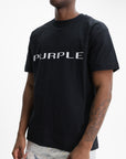 Purple T-Shirt Textured Knitwear Black