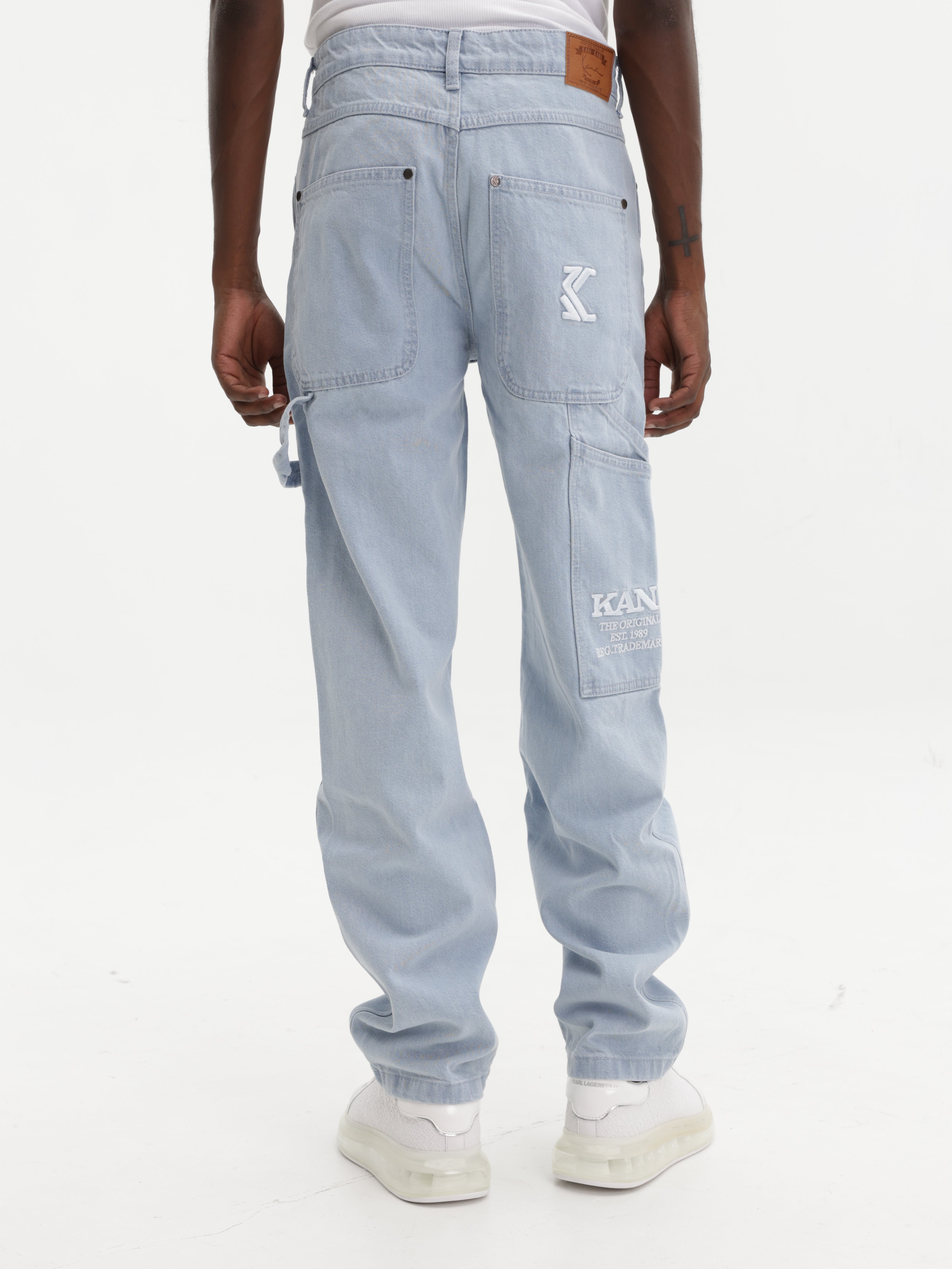 Karl Kani Retro Baggy Workwear Denim Bleached Blue - AL Capone Premium