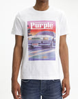 Purple T-Shirt Clean Knitwear White