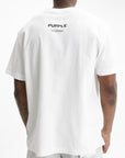 Purple T-Shirt Black Logo Print White