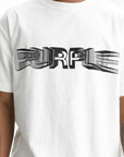 Purple T-Shirt Black Logo Print White