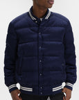 Moncler Jacket Satin Padded Navy