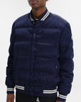 Moncler Jacket Satin Padded Navy