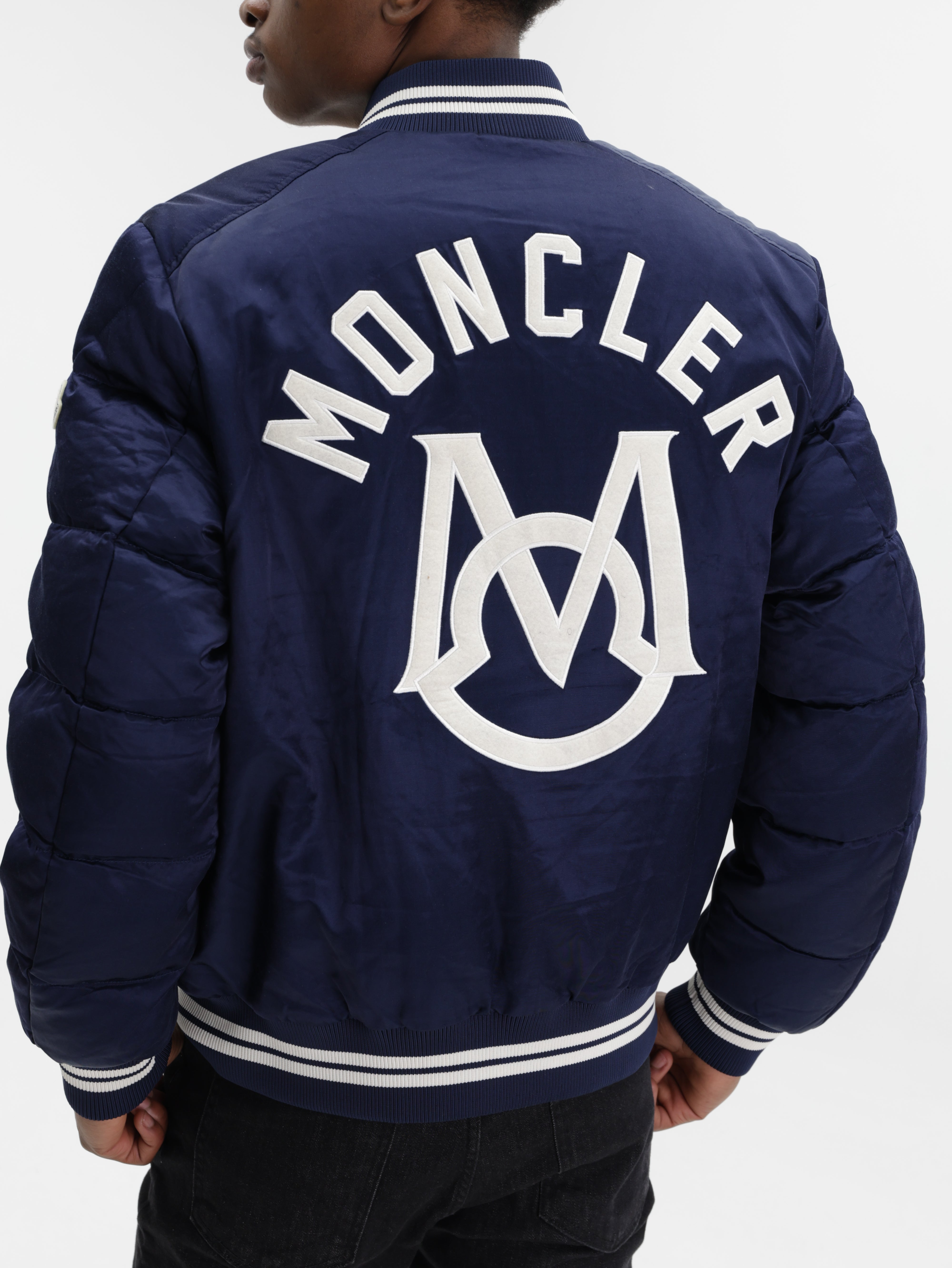 MONCLER ネイビー 中綿薄手 ジャケット150 Moncler Jacket Satin Padded Navy - AL Capone Premium