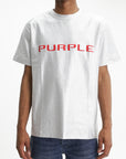 Purple T-Shirt Textured Knitwear Silver