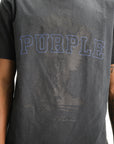 Purple T-Shirt Textured Knitwear Black