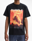 Purple T-Shirt Textured Knitwear Black