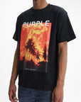 Purple T-Shirt Textured Knitwear Black