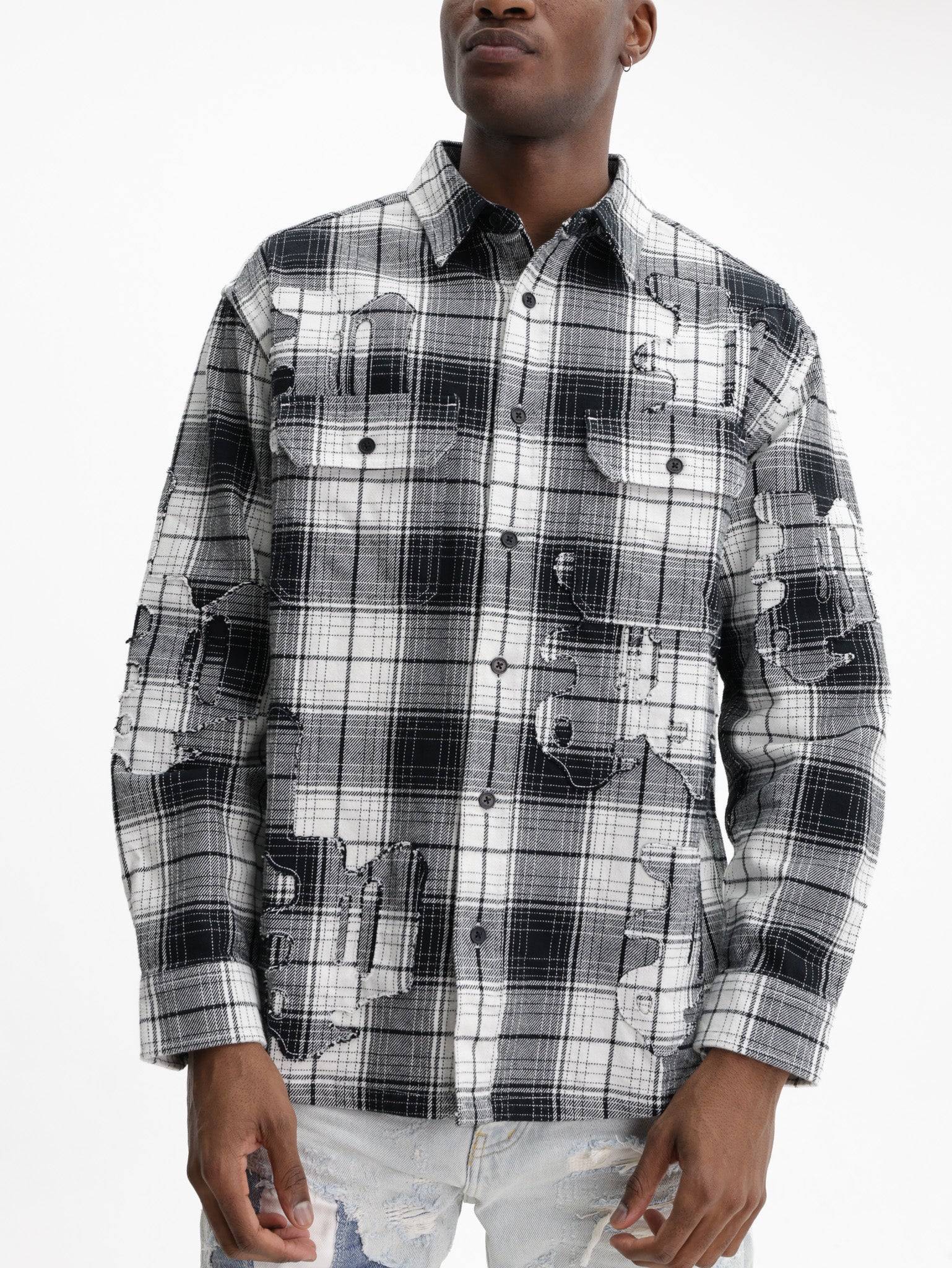 Purple Shirt Plaid Flannel Multi