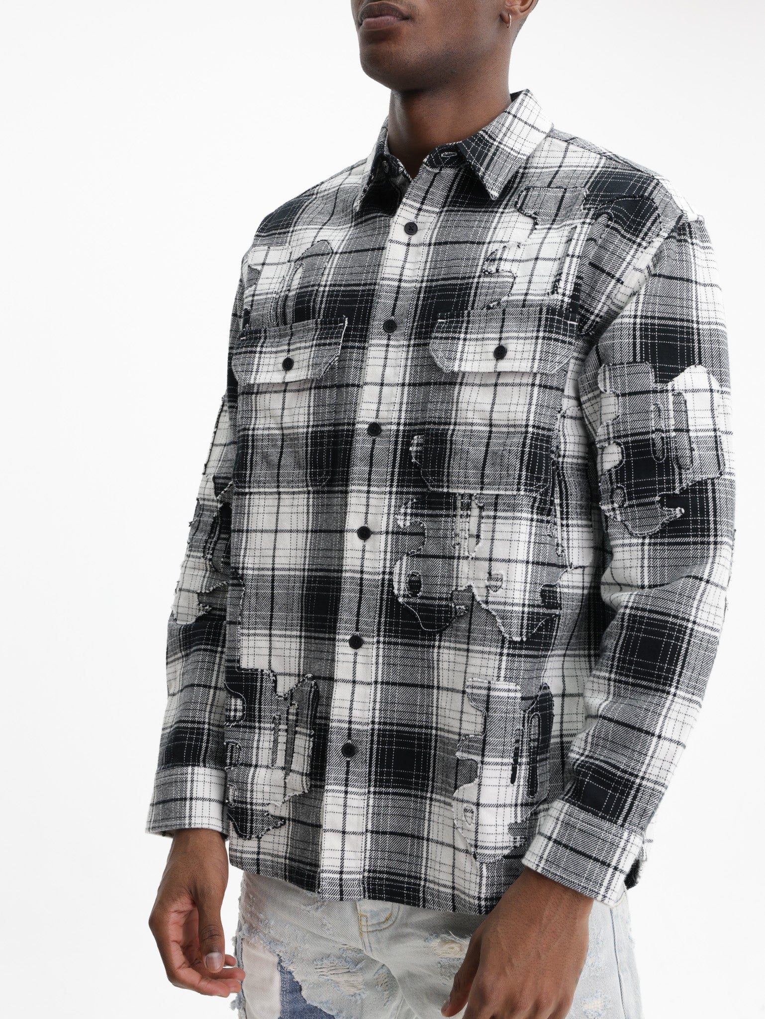Purple Shirt Plaid Flannel Multi