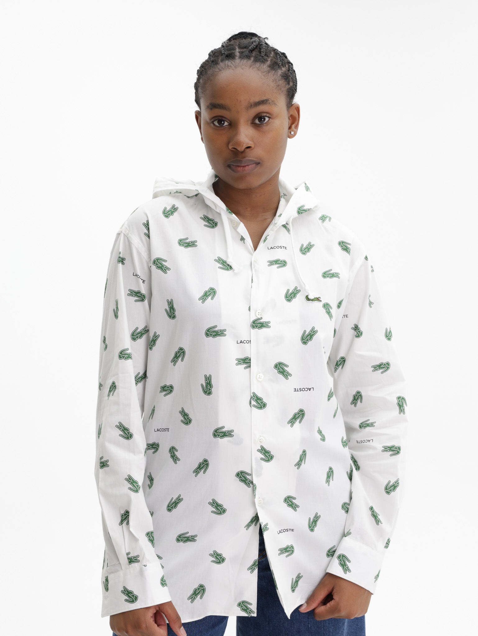 Comme Des Garcons Shirt Hooded X Lacoste White