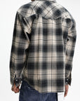 Purple Shirt Plaid Western Brown