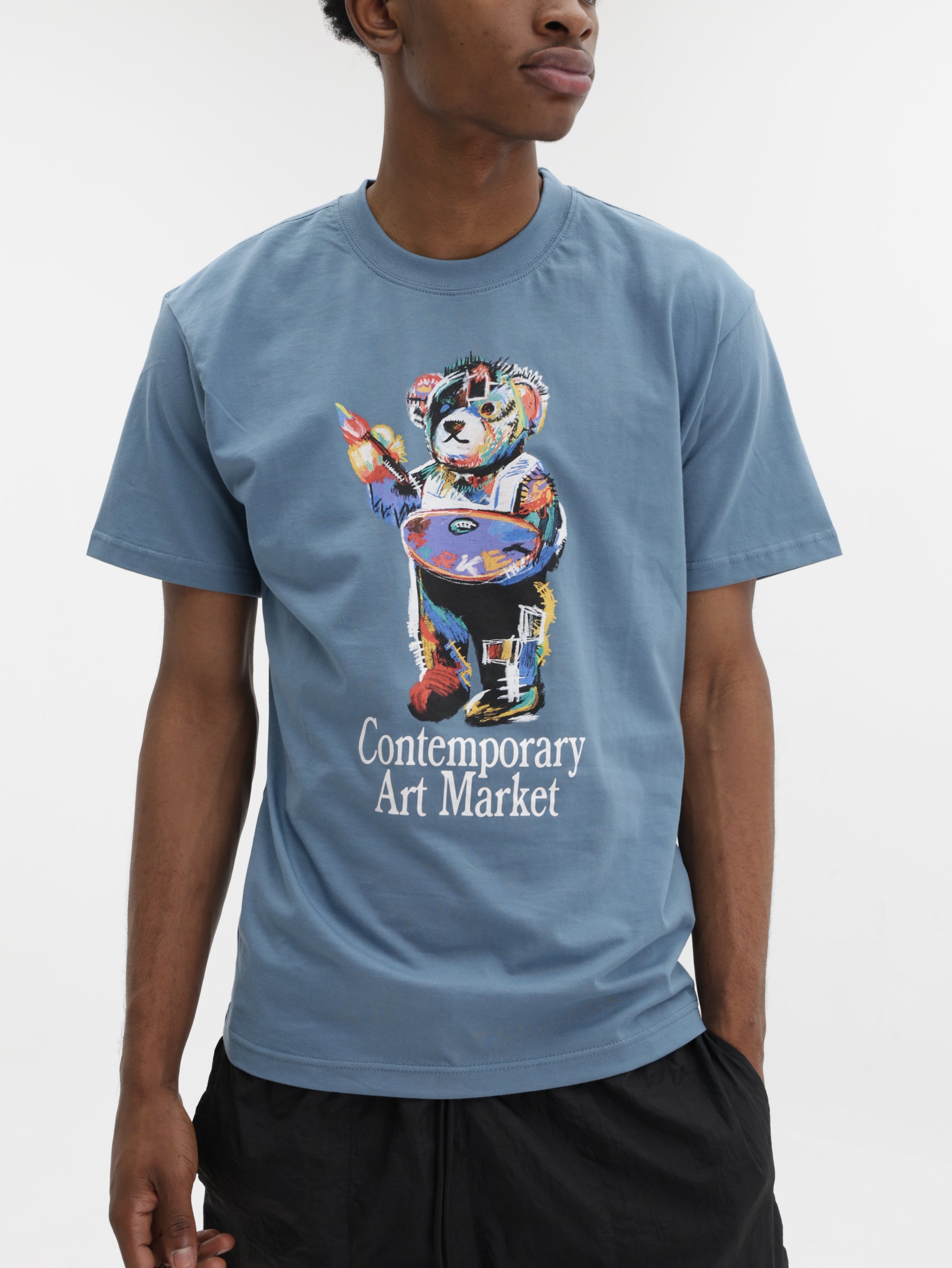 Market T-Shirt Art Market Bear Wave