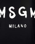 Msgm Sweater Logo White-Black