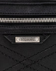 Iceberg Bag Silver Zip Leather Black