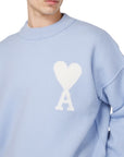 Ami Sweater Logo Heather Cashmere Blue - 3