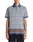 Etro Golfer Geometric Print Blue