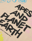 Aape T-Shirt Apes And Planet Earth Multi-Light Beige