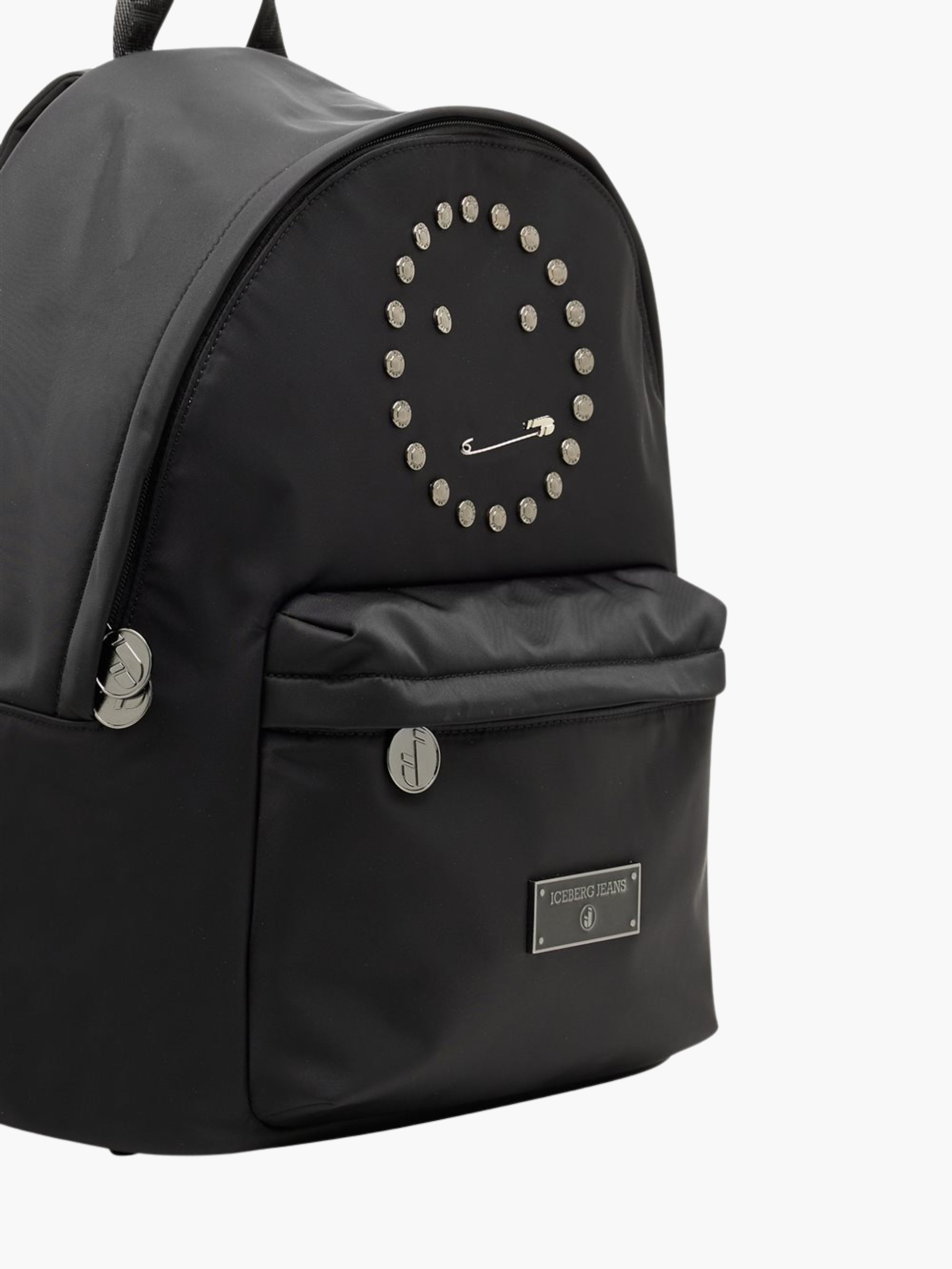 Iceberg Jeans Bag Smiley Pin Logo Black