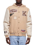 Karl Kani Jacket College Hooded Block Sand-Off-White