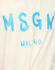 Msgm T-Shirt Logo White-Blue