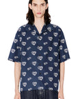 Kenzo Shirt Allover Heart Logo Blue