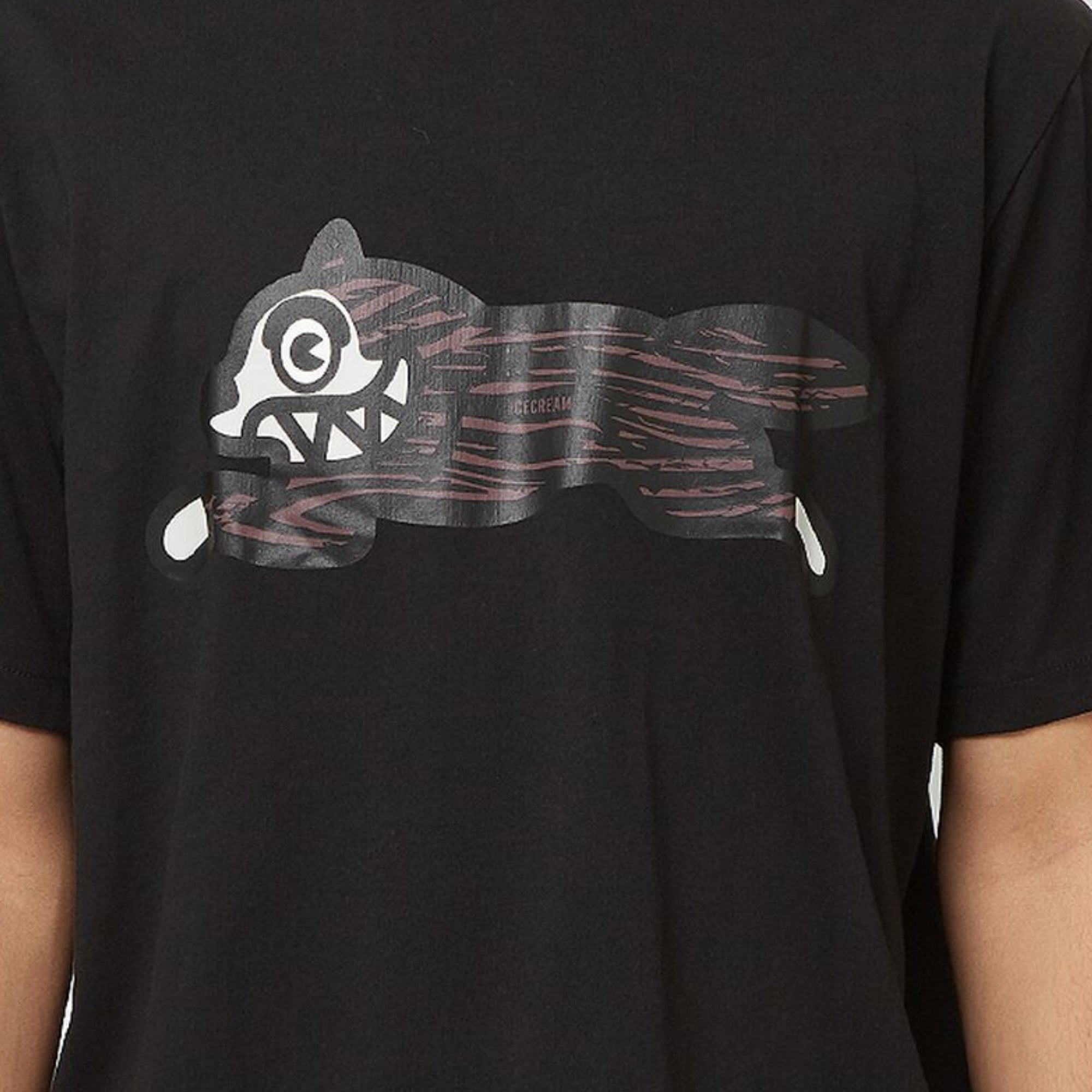 Ice-Cream T-Shirt Running Dog Black