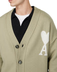 Ami Cardigan Logo Sage-Off White - 3