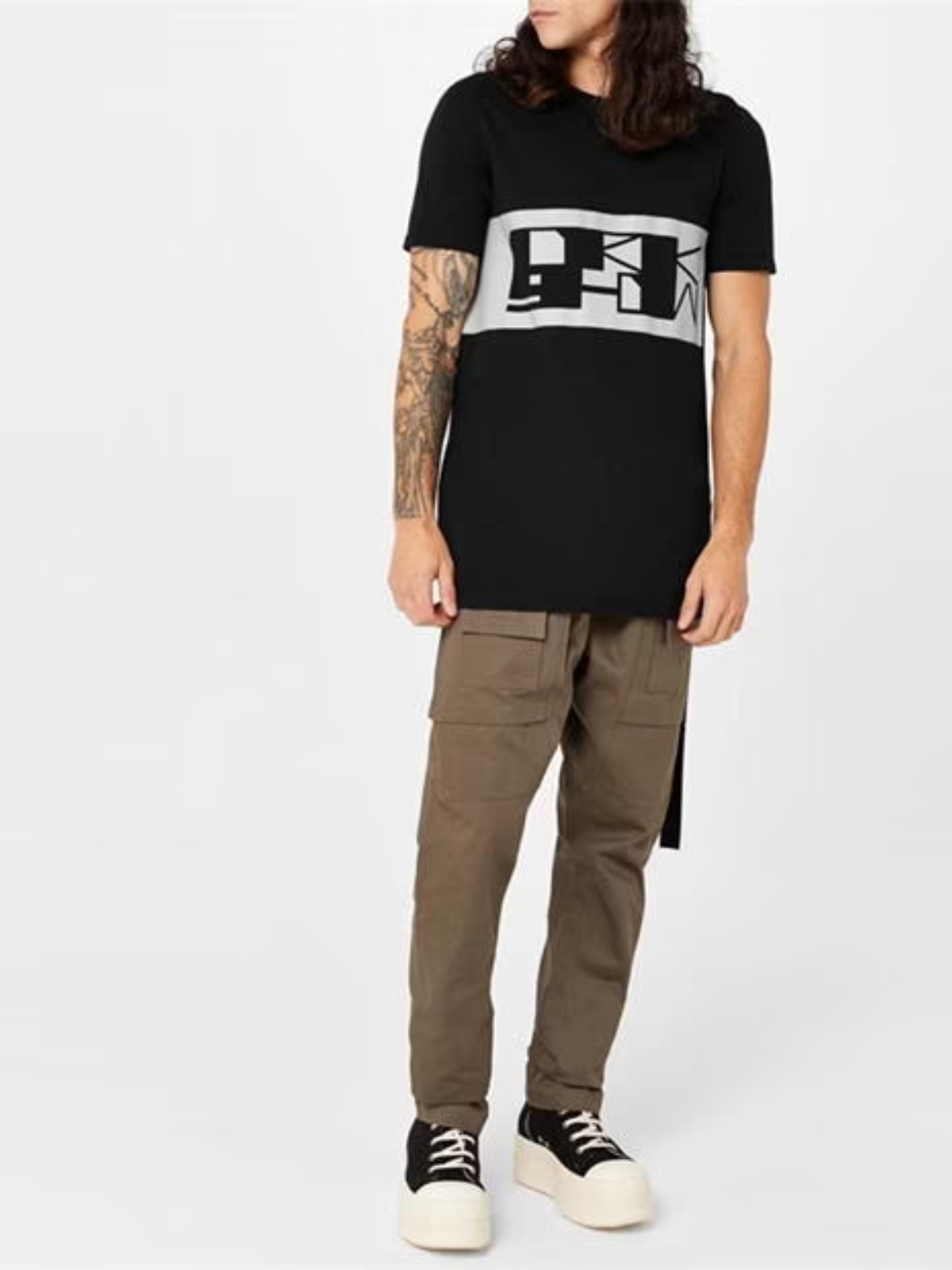 Rick Owens T-Shirt Mid Logo Black - 3