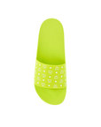 Mcm Slide Ladies Allover Logo Print Lime - 3