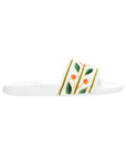 Casablanca Slide Embroidered Terry White Laurel