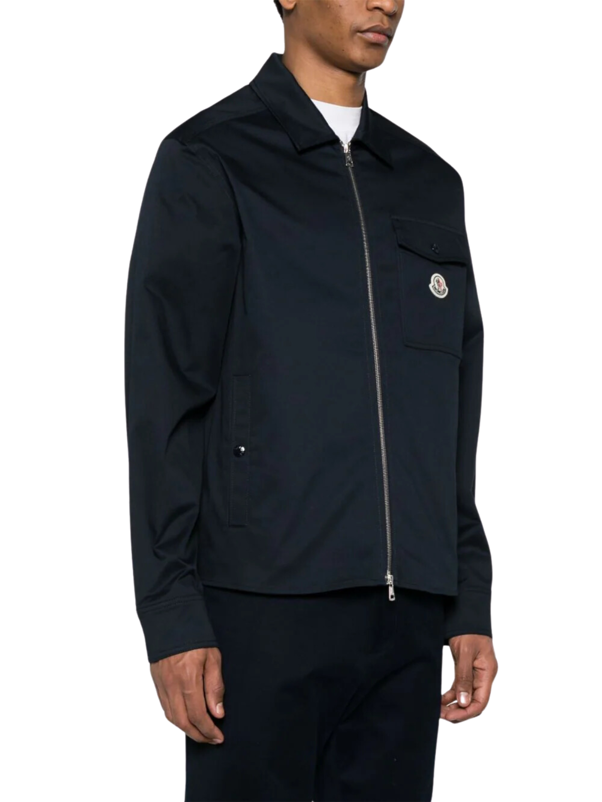 Moncler Shirt Full Zip Logo Black - 3