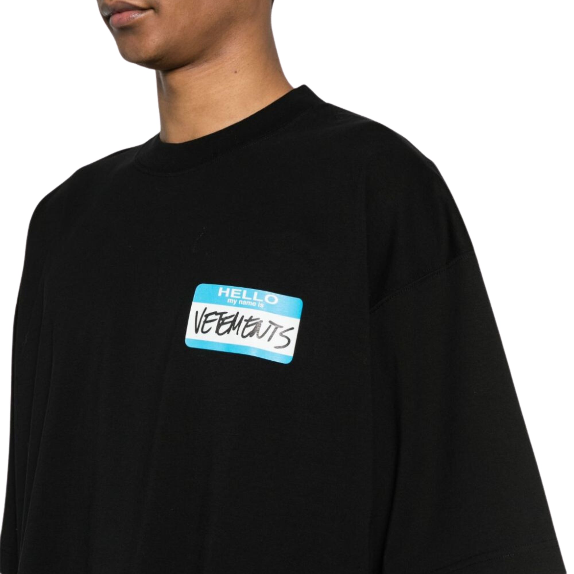 Vetements T-Shirt My Name Sticker Cropped Boxy Black