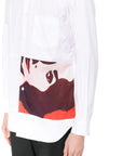 Comme Des Garcons Shirt Graphic Print Left White