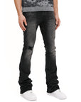 Purple Jean Double Waist Coated Black