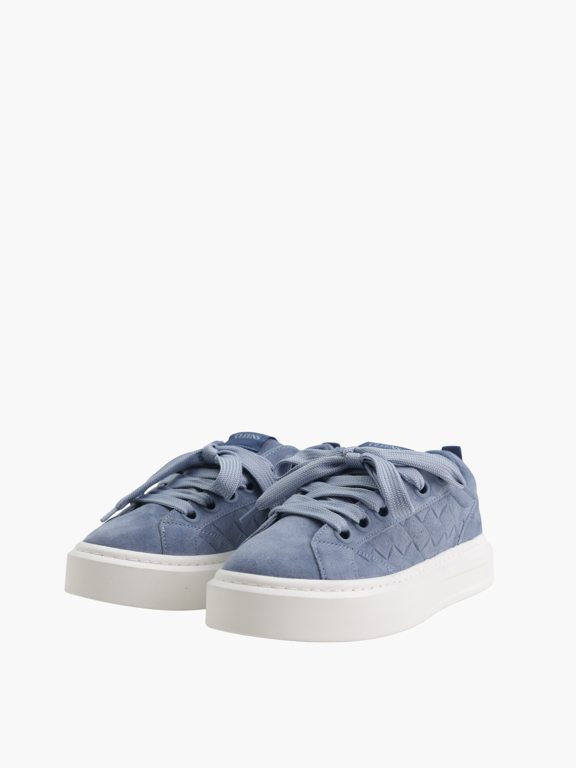 Cleens Sneaker C54 Suede White Sole Blue