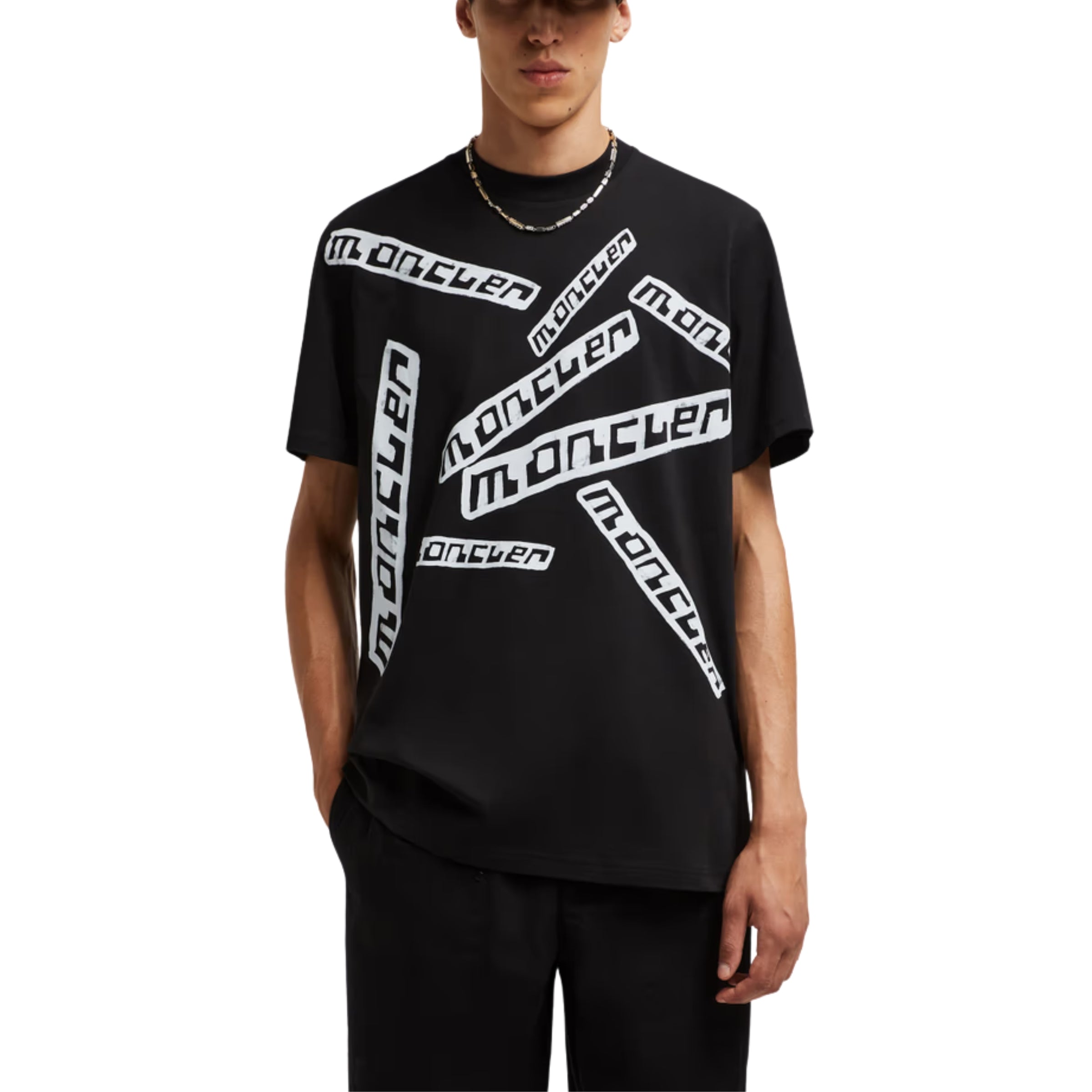Moncler T-Shirt Multiple Logo Black – AL Capone Premium