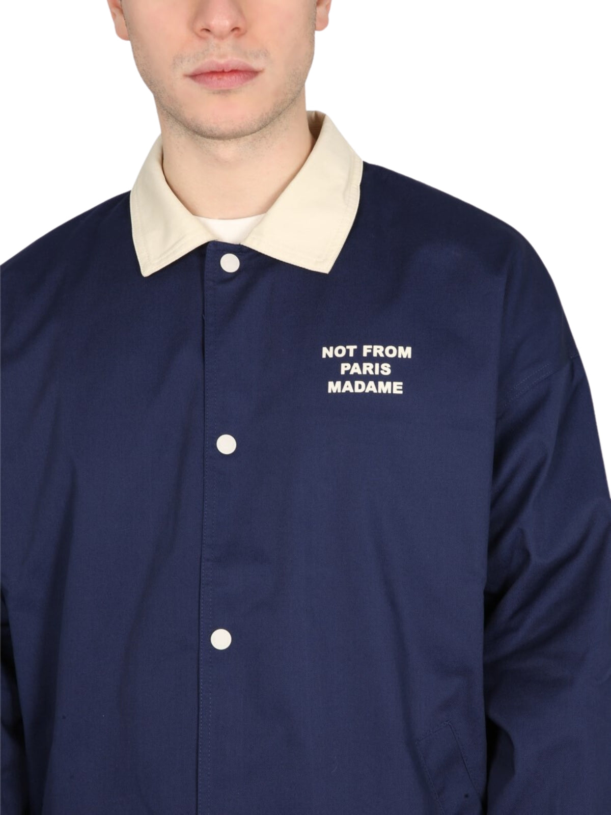 Drole De Monsieur Jacket Slogan Navy