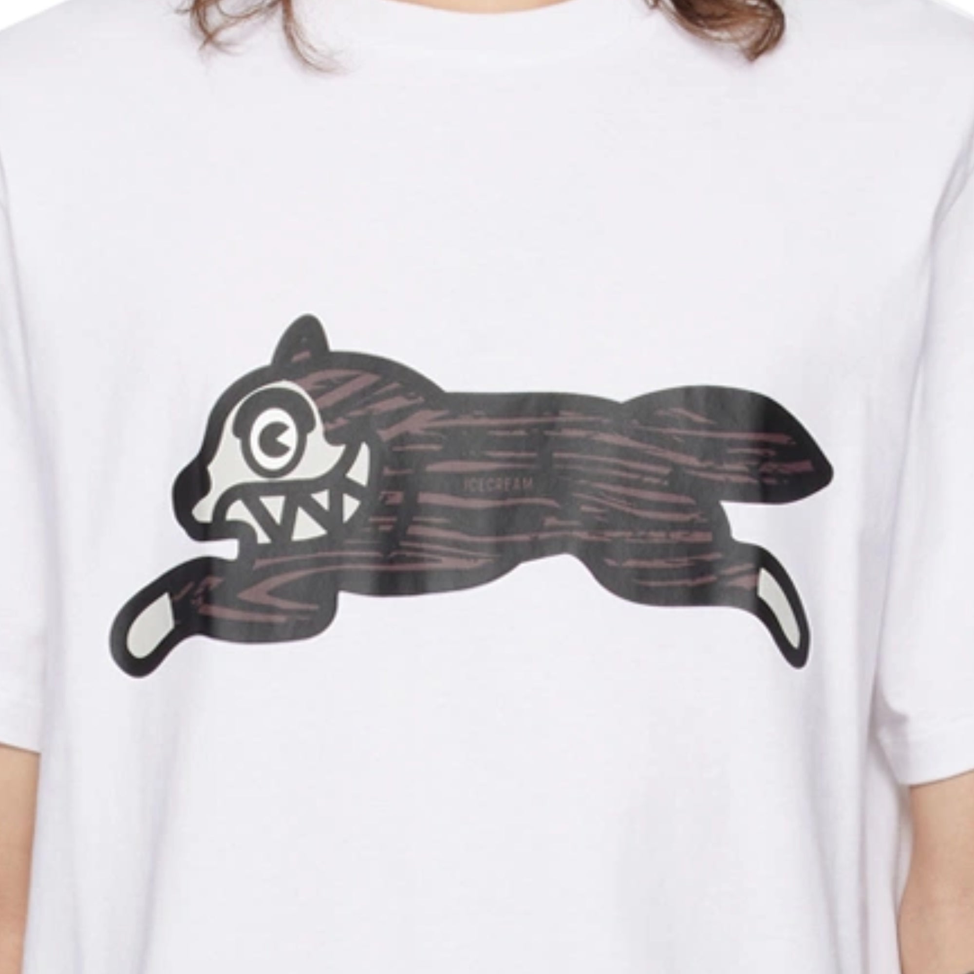 Ice-Cream T-Shirt Running Dog White