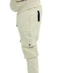 Capone Cargo Sweatpants Double Sided Pockets Beige