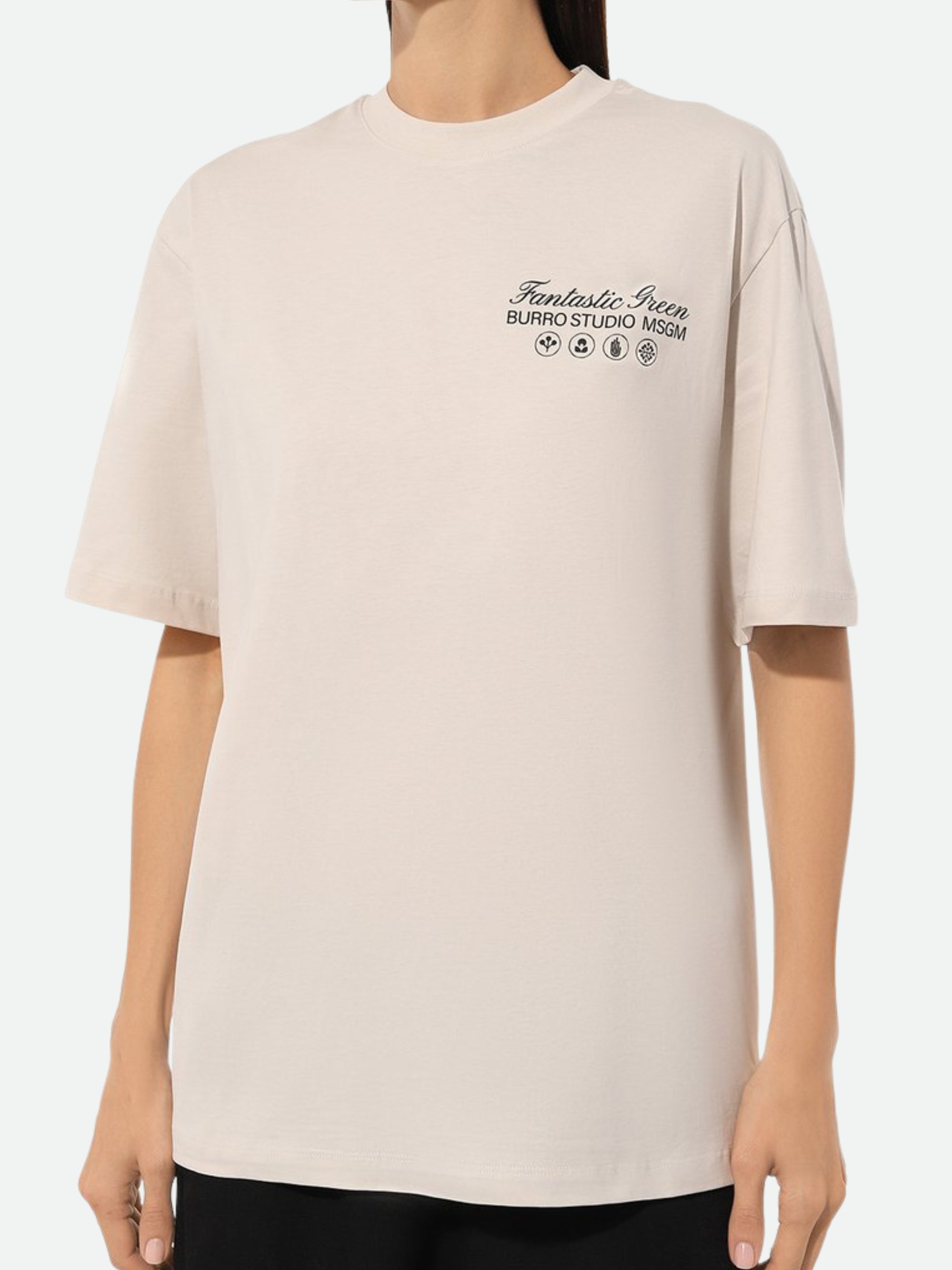 Msgm Crew Side Studio White