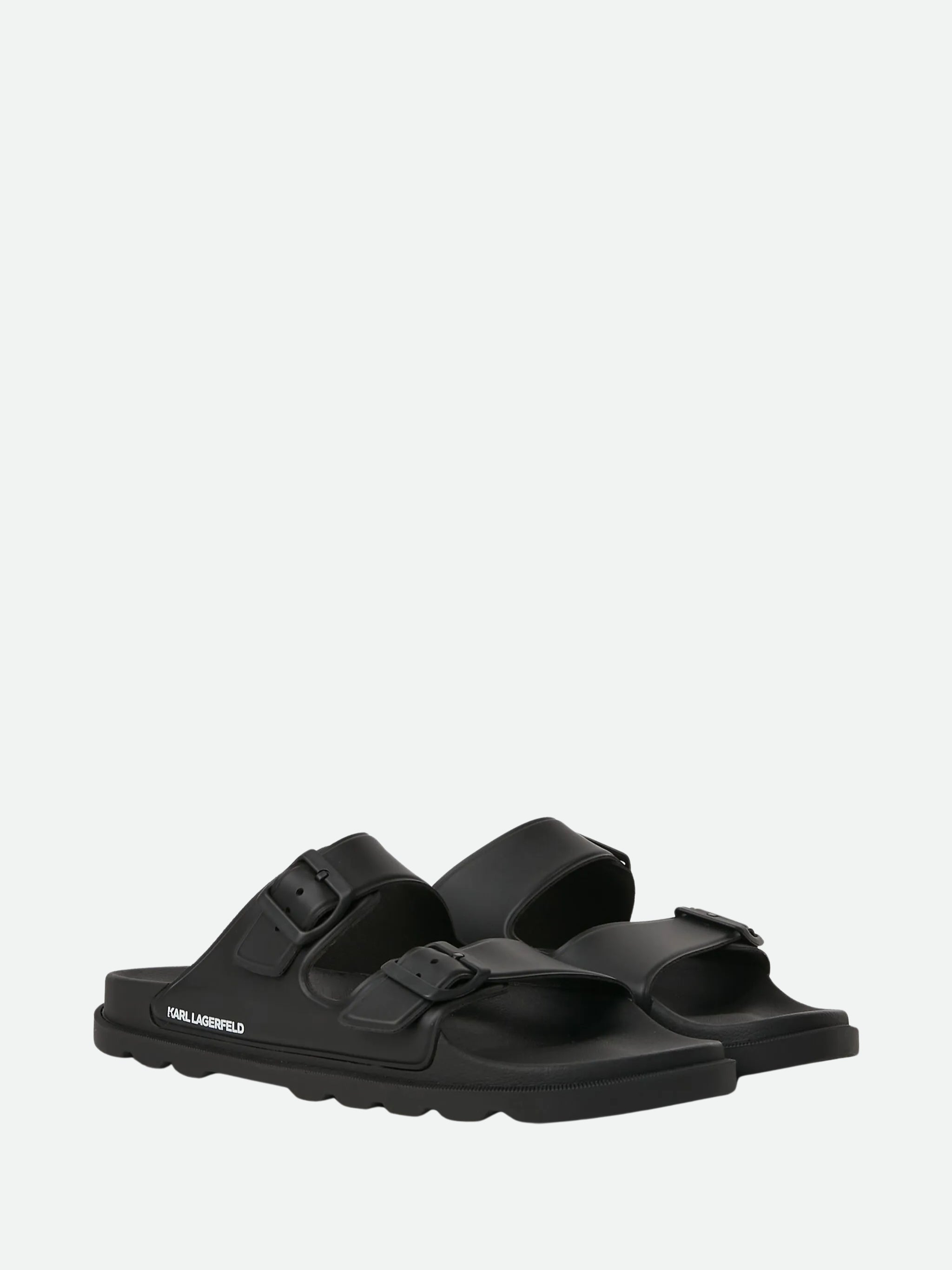Karl Lagerfeld Slide Kls55 Kondo Tred 2-Strap Black Rubber - AL