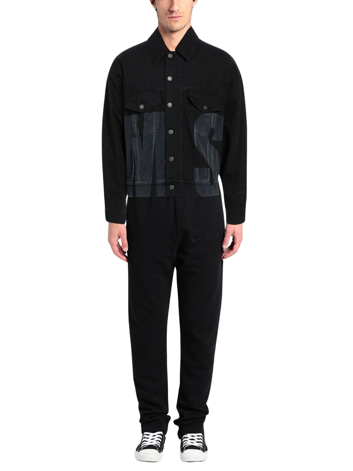 Msgm  Jacket Logo Denim Black - 3