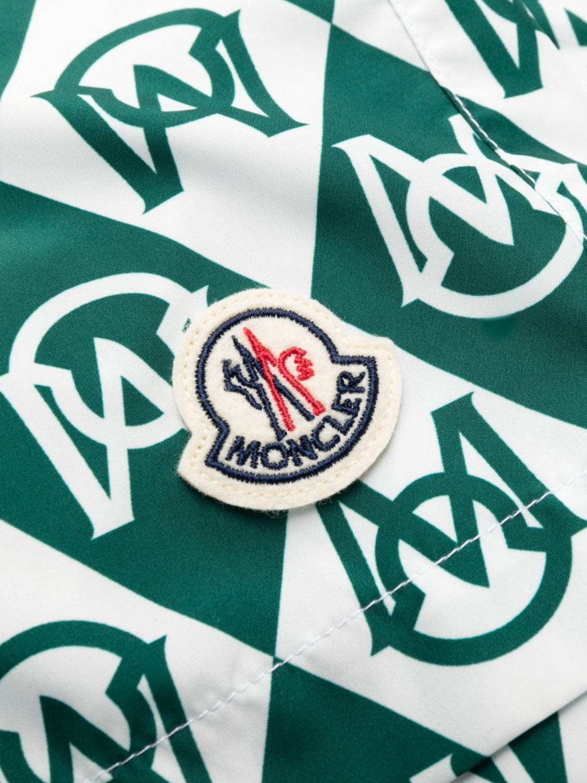 Moncler Shorts Monogram Logo Green-White - 3