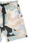 Msgm Shorts Poplin Jacquard Patterned Geo Camo